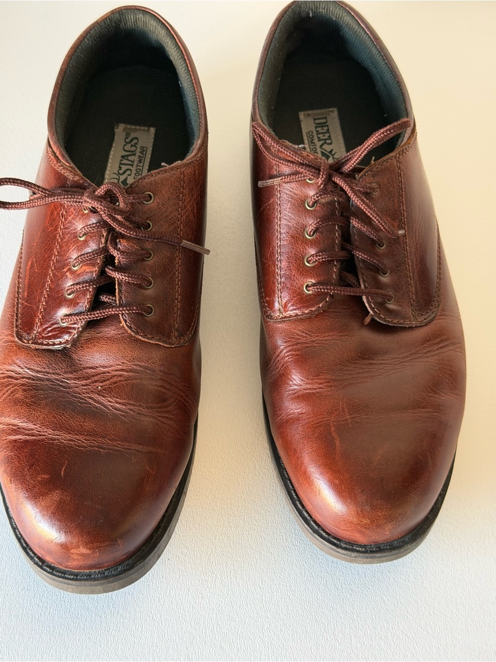 Deer Stags Brentwood Men's Chestnut Brown Leather Lace-Up Oxfords